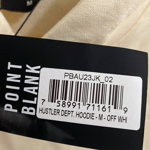 POINT BLANK Mens Hustler Dept. Hoodie Size M in Off White - Picture 5 of 6